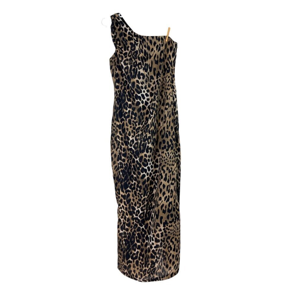BOSTON PROPER LEOPARD PRINT DRAPE FRONT JUMPSUIT - Picture 6 of 9